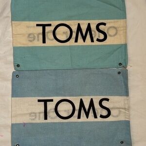 Toms Canvas Shoe Dust Bags Set of 2  Drawstring Shoe Bags New
